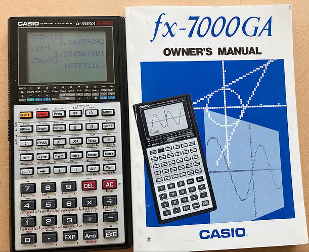 Casio fx-7000GA programmable graphing scientific, with owner's manual