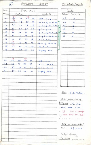 Sample IBM Schools Computer program
