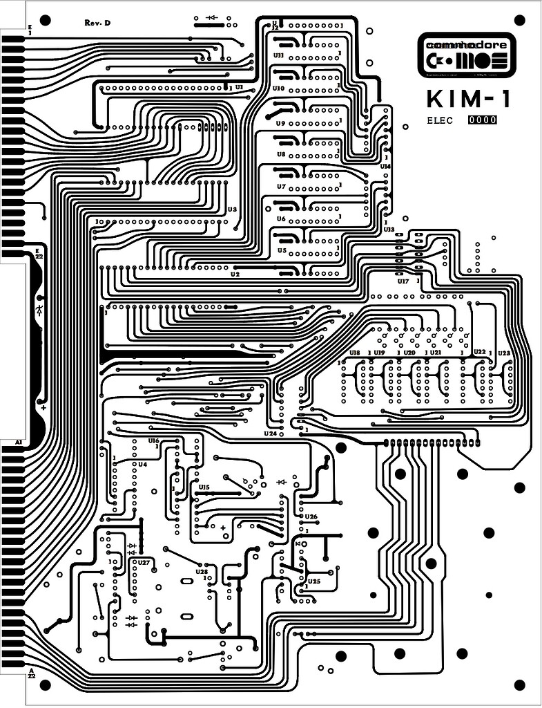 Old PCBs are so beautifull. A KIM-1 Rev D PCB old fashioned curved